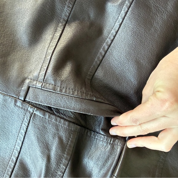 Lane Bryant Brown Leather Jacket Blazer 2X - Picture 7 of 8